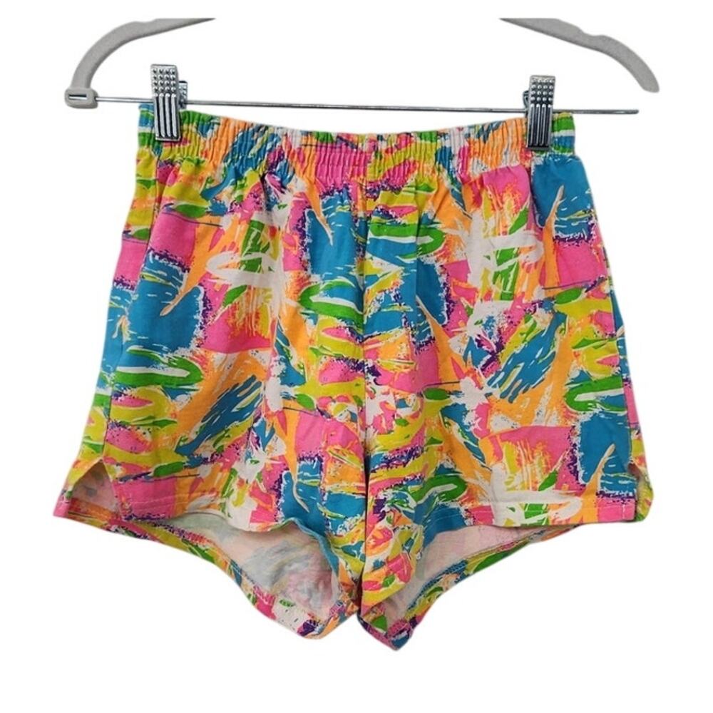 Vintage Y2K Soffe Roll Top‎ Shorts Abstract Neon Shorts Size Medium